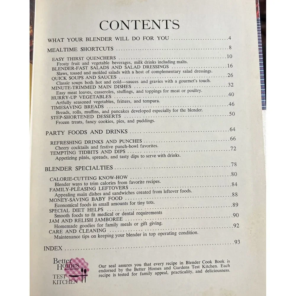 Vintage Blender Cook Book Better Homes And Gardens BHG 1971 Cookbook Kitchen Ret